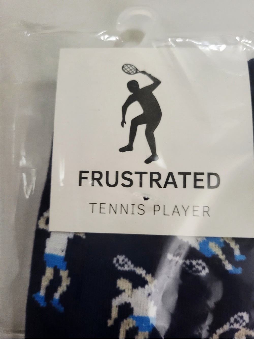 Frustrated Tennis Player Men's Navy Novelty socks